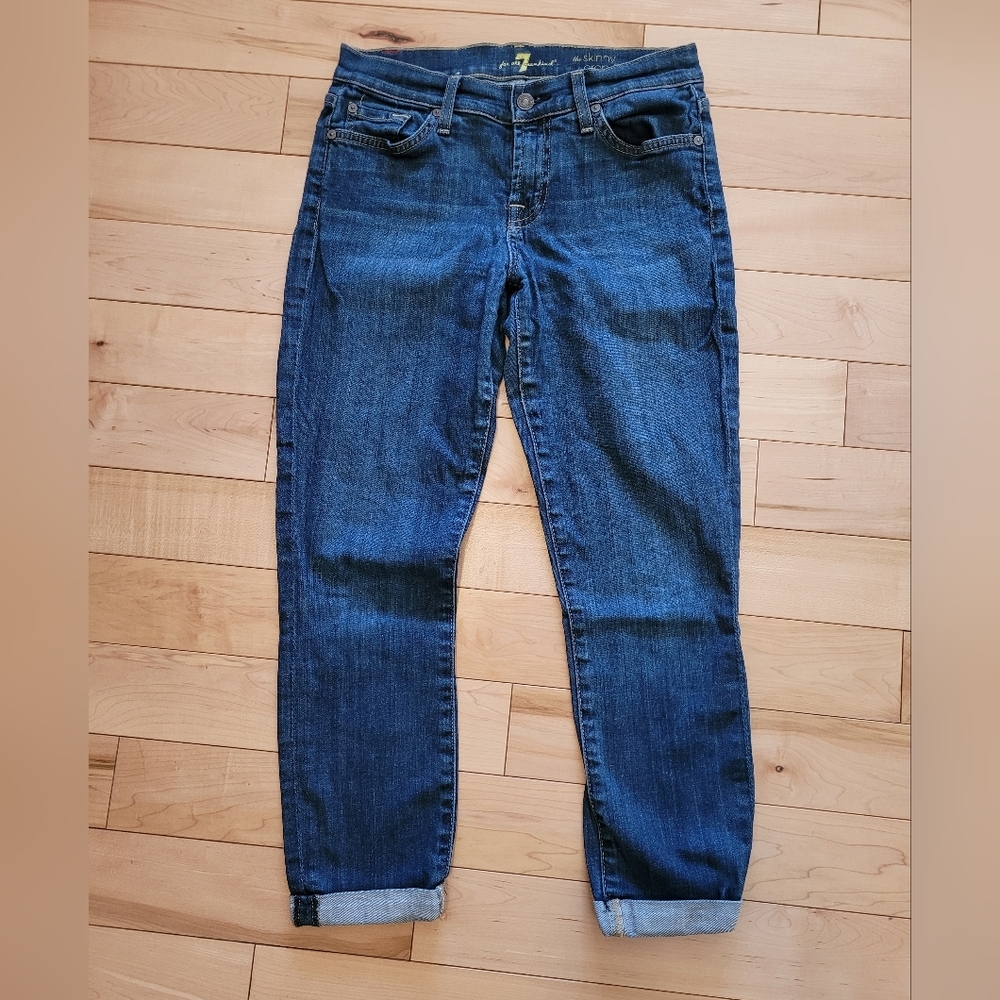 7 For All Mankind women's size 26 skinny crop & roll capris